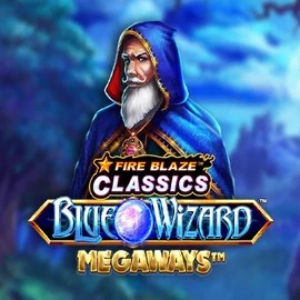 Official Slots logo: Fire Blaze Blue Wizard Megaways by Rarestone Gaming at STSbet Casino